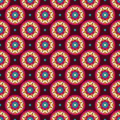 Ethnic floral seamless pattern