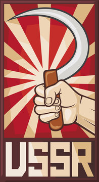 soviet poster (hand holding hammer)