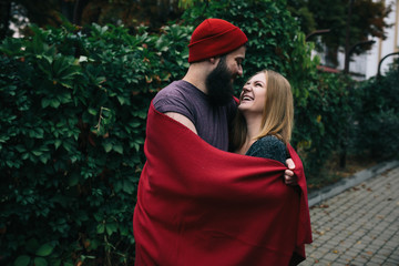 couple posing in the park