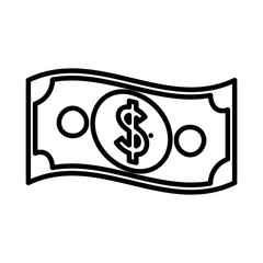 Bill icon. Money financial item commerce and market theme. Isolated design. Vector illustration