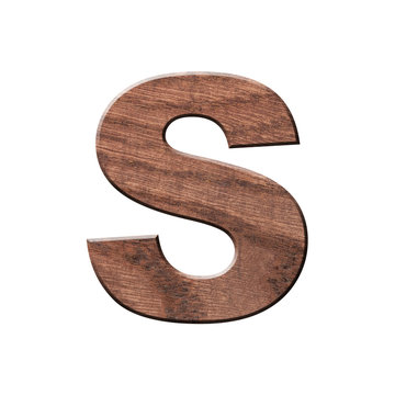 decorative wooden Alphabet, capital letter S