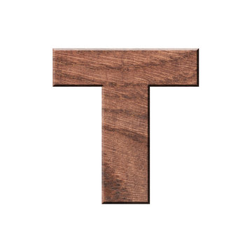 decorative wooden Alphabet, capital letter T