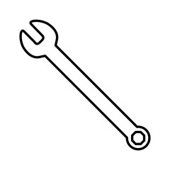 Wrench tool icon. Instrument repair and construction theme. Isolated design. Vector illustration