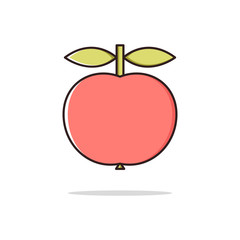 Apple fruit color thin line icon.Vector illustration