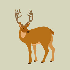 Deer vector illustration style Flat