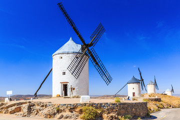 Consuegra, Spain. Windmills of Don Quixote in Toledo province.