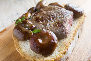 Beef and mushrooms