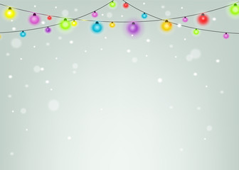 Fototapeta na wymiar Christmas background with bright garlands