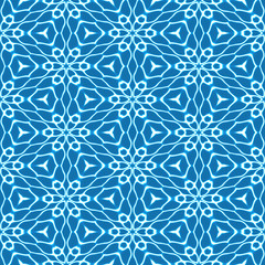 Snowflakes on Blue Seamless Background