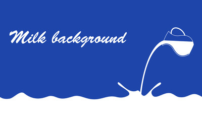 Milk flows from jug.