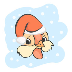 Cock in the Santa hat
