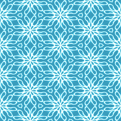 Snowflakes on Blue Seamless Background