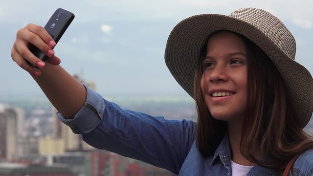 Teen Girl Taking Selfies