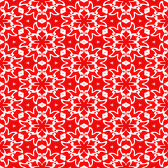 Snowflakes on Red Seamless Background