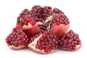 Pomegranate fruit on white