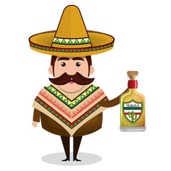 mexican man comic character vector illustration design