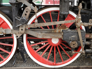 Fototapeta premium wheels as a unit of the locomotive.