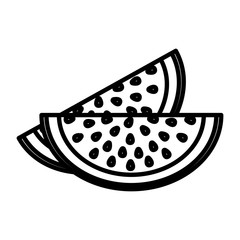Watermelon fruit icon. Healthy organic and fresh food theme. Isolated design. Vector illustration