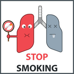 Stop smoking.Lungs with a board