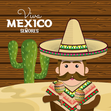 viva mexico poster icon vector illustration design