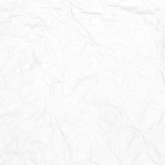 Crumpled white paper texture or paper background for design with copy space for text or image.