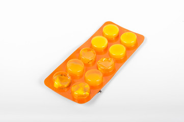 Pack of pills on withe background
