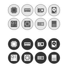 Computer Hardware Web Icons Set