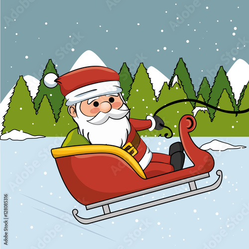 &quot;happy merry christmas santa claus character vector illustration design