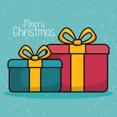 merry christmas gift isolated icon vector illustration design