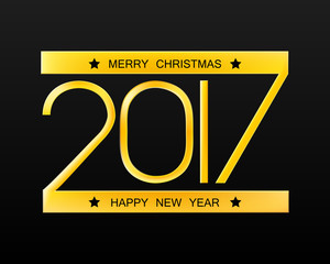 2017 numbers of  Happy New Year and Merry Christmas