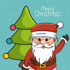 happy merry christmas santa claus character vector illustration design