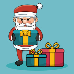happy merry christmas santa claus character vector illustration design