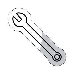 Wrench tool icon. Instrument repair and construction theme. Isolated design. Vector illustration