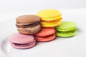 macaroons types, options, colorful, color isolated white background