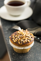 Sweet hazelnut muffin.