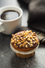 Sweet hazelnut muffin.