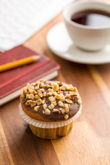 Break for coffee and muffin at the office.