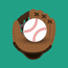 baseball club glove and ball design vector illustration eps 10