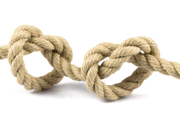 Two heart shape knot of rope