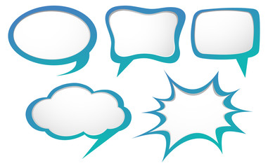 Speech bubble templates in blue