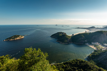 Famous view or Rio de Janeiro coast from the Sugarloaf Mountain
