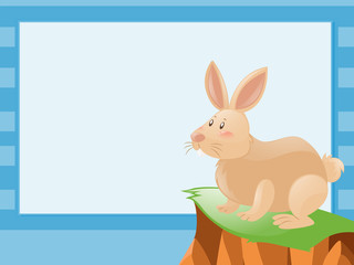 Border template with rabbit on cliff