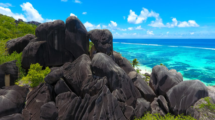 Spektakuläre Felsformation, La Digue Seychellen