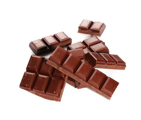 chocolate bars isolated on white background