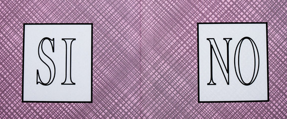 yes no ballot paper for italian referendum