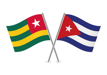 Togo and Cuba flags. Vector illustration.