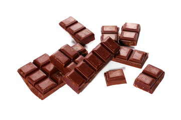 chocolate bars isolated on white background