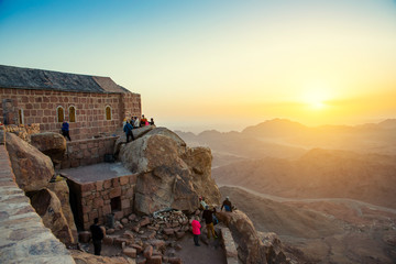 view from Mount Moses at Mount Sinai at dawn