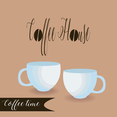 Coffee house vector logo design template. Vector coffee shop labels.