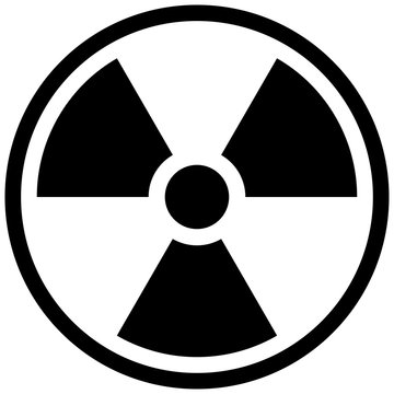 The illustration represents the symbol of radiation, product sign and radioactive debris. Ideal for catalogs of institutional materials